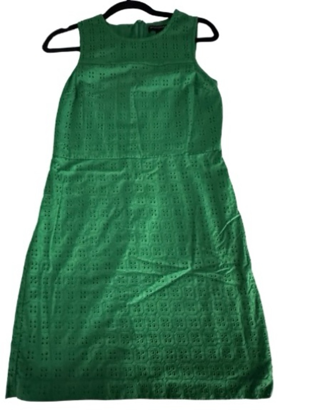 Banana Republic Green Eyelet Midi Sheath Dress